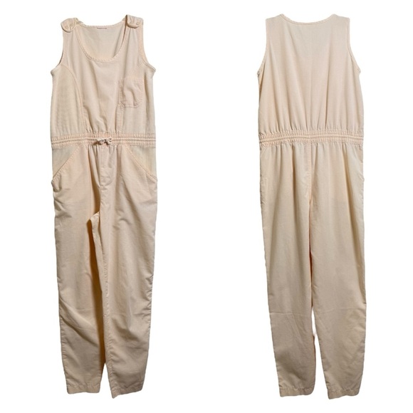 Vintage 90s Utility Jumpsuit Size Medium Sleeveless Drawstring Casual - Picture 6 of 7